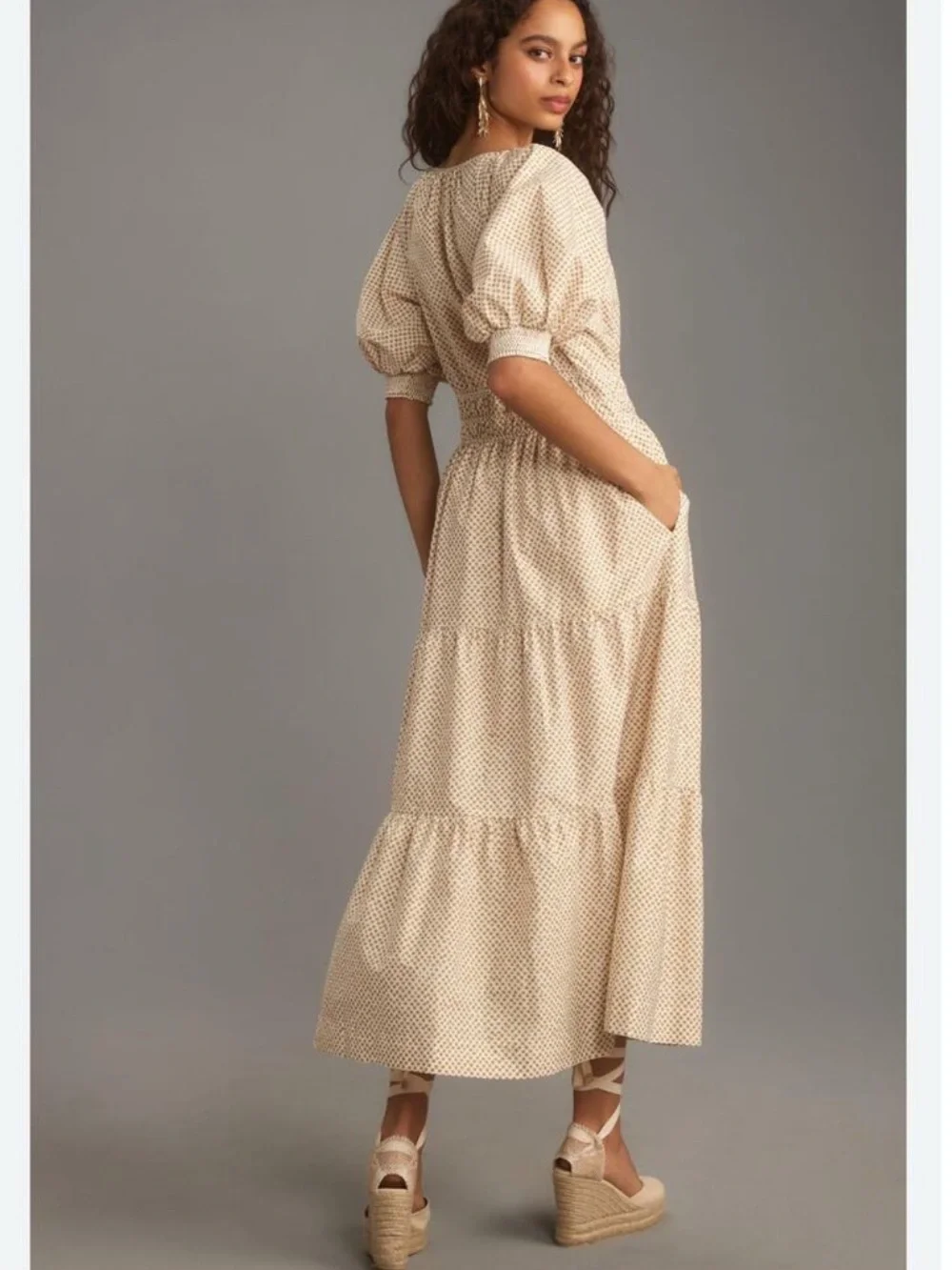 NEW Anthropologie The Somerset Maxi Dress: Puff-Sleeve Edition XL
